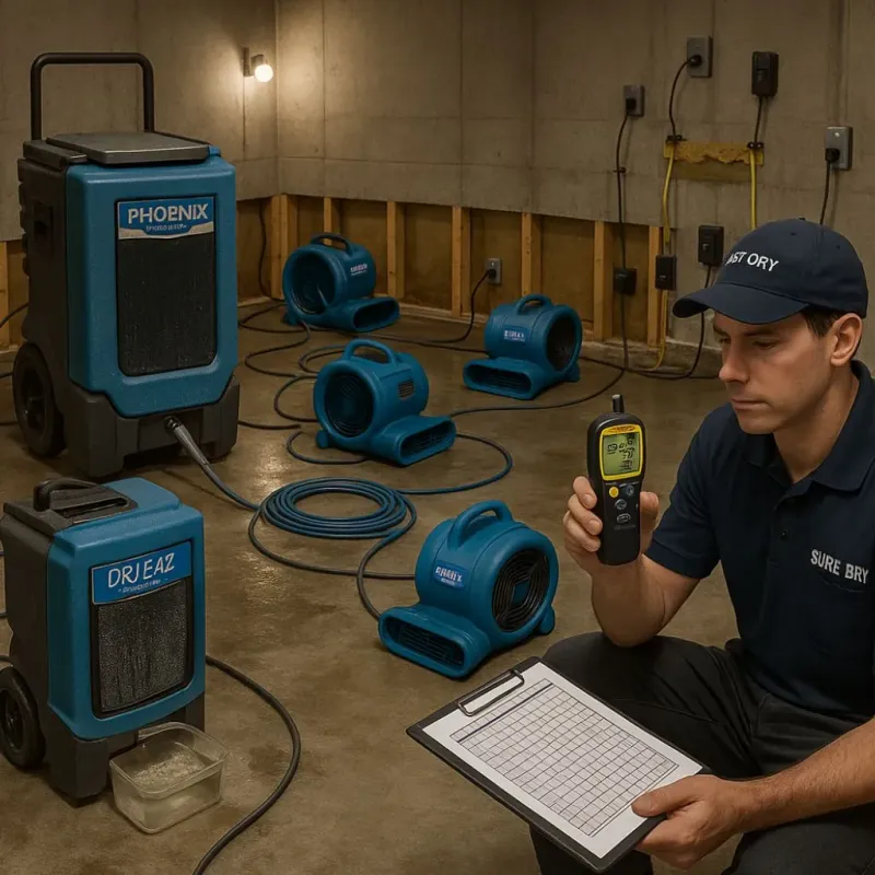 Structural Drying and Dehumidification process in San Leon, TX